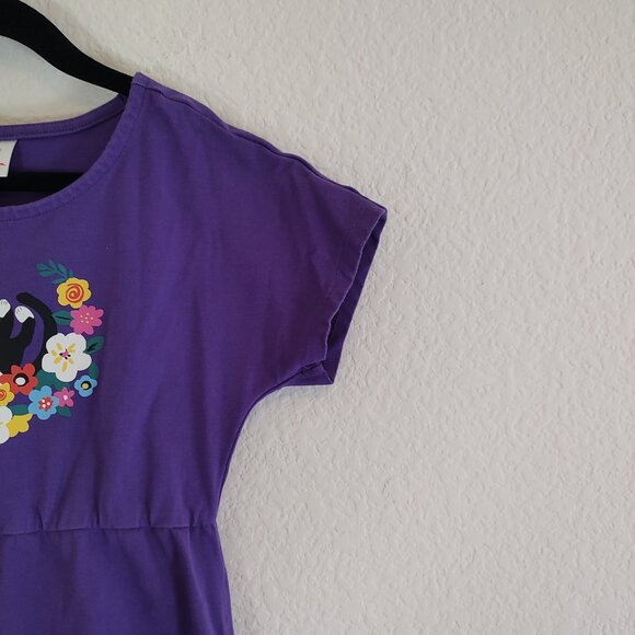 Hanna Andersson 110 5T 5 Dress Cat Short Sleeve Purple Summer Spring - Picture 5 of 6